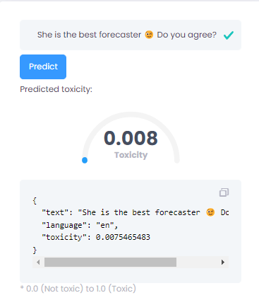 Text2Toxicity predicts a text's toxicity